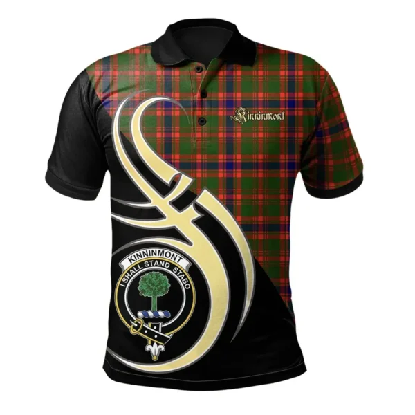 Scottish Kinninmont Clan Crest Tartan Polo Shirt, Long Polo, Zipper Polo Believe in Me