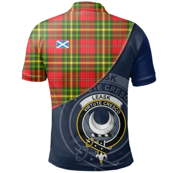 Scottish Leask Clan Crest Tartan Polo Shirt, Long Polo, Zipper Polo - Bend Style