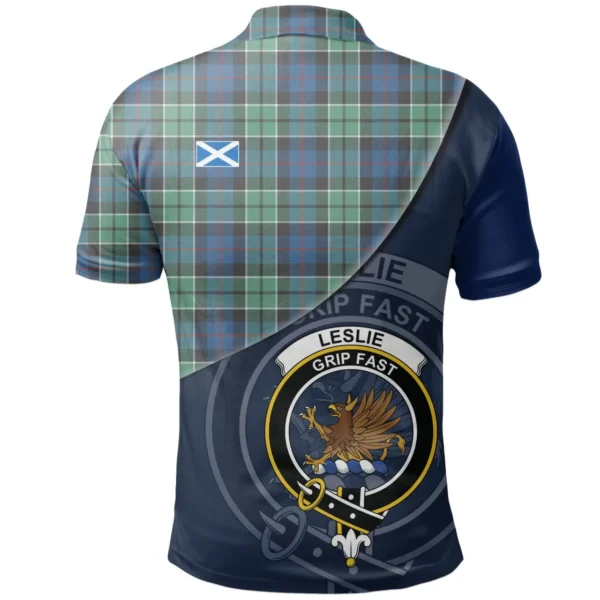Scottish Leslie Hunting Ancient Clan Crest Tartan Polo Shirt, Long Polo, Zipper Polo - Bend Style