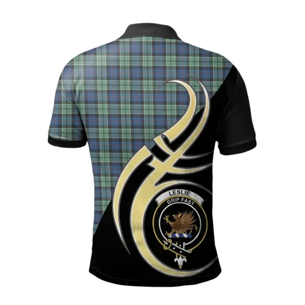Scottish Leslie Hunting Ancient Clan Crest Tartan Polo Shirt, Long Polo, Zipper Polo Believe in Me