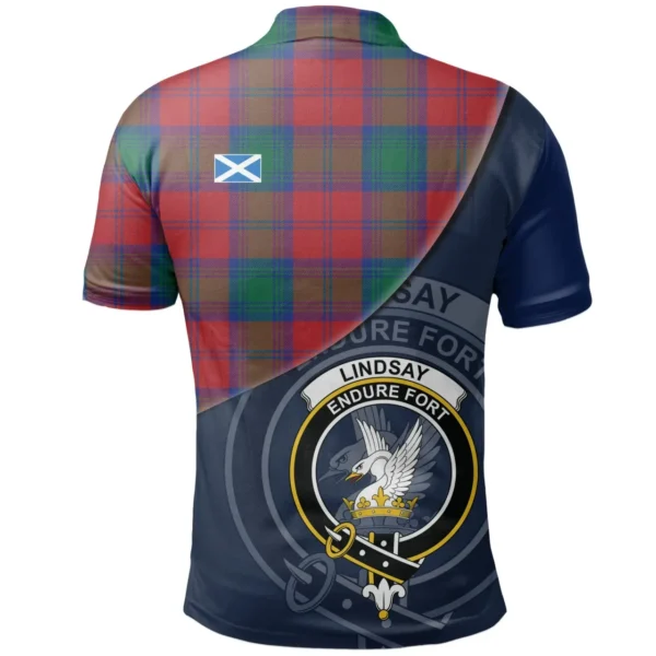 Scottish Lindsay Modern Clan Crest Tartan Polo Shirt, Long Polo, Zipper Polo - Bend Style