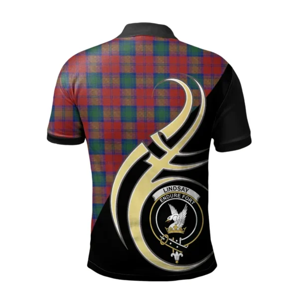 Scottish Lindsay Modern Clan Crest Tartan Polo Shirt, Long Polo, Zipper Polo Believe in Me