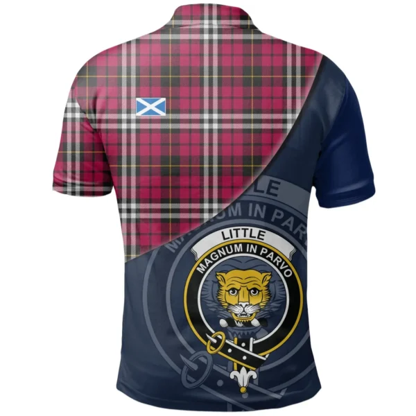 Scottish Little Clan Crest Tartan Polo Shirt, Long Polo, Zipper Polo - Bend Style