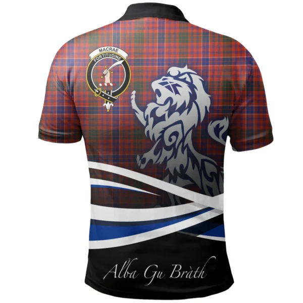 Scottish MacRae Ancient Clan Crest Tartan Polo Shirt, Long Polo, Zipper Polo - Scotland Lion