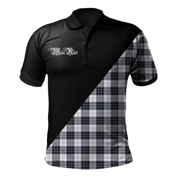 Scottish MacRae Dress Modern Clan Crest Tartan Polo Shirt, Long Polo, Zipper Polo - Military Logo