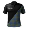 Scottish MacRae Dress Modern Clan Tartan Polo Shirt, Long Polo, Zipper Polo