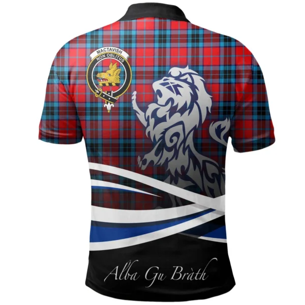 Scottish MacTavish Modern Clan Crest Tartan Polo Shirt, Long Polo, Zipper Polo - Scotland Lion