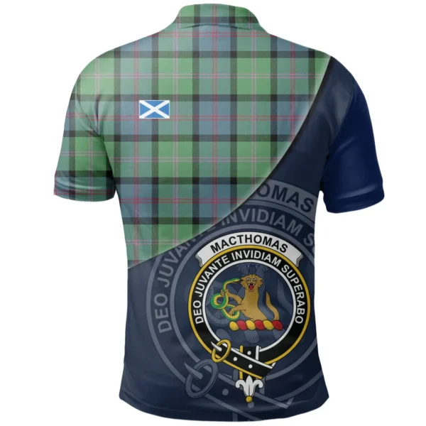 Scottish MacThomas Ancient Clan Crest Tartan Polo Shirt, Long Polo, Zipper Polo - Bend Style