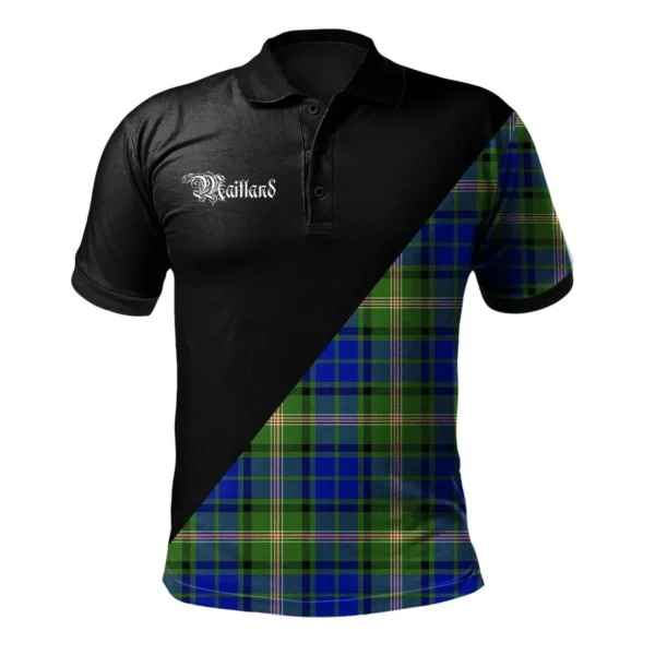 Scottish Maitland Clan Crest Tartan Polo Shirt, Long Polo, Zipper Polo - Military Logo