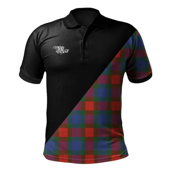 Scottish Mar Clan Crest Tartan Polo Shirt, Long Polo, Zipper Polo - Military Logo