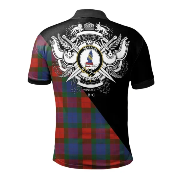Scottish Mar Clan Crest Tartan Polo Shirt, Long Polo, Zipper Polo - Military Logo