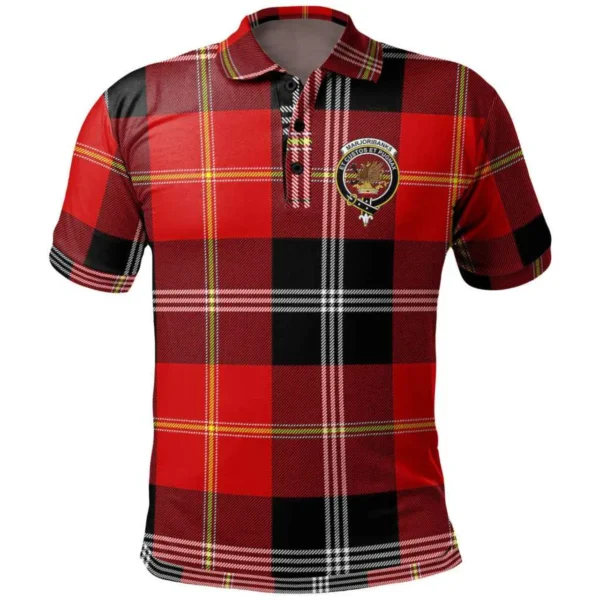 Scottish Marjoribanks Clan Crest Tartan Polo Shirt, Long Polo, Zipper Polo