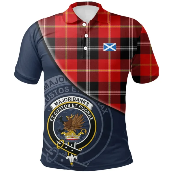 Scottish Marjoribanks Clan Crest Tartan Polo Shirt, Long Polo, Zipper Polo - Bend Style