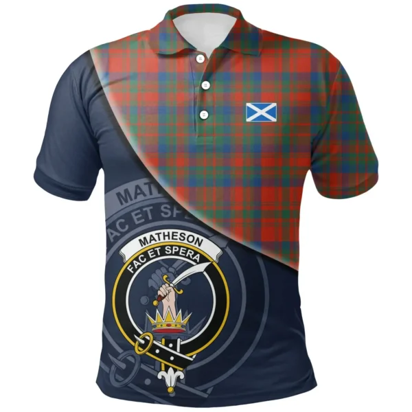 Scottish Matheson Ancient Clan Crest Tartan Polo Shirt, Long Polo, Zipper Polo - Bend Style