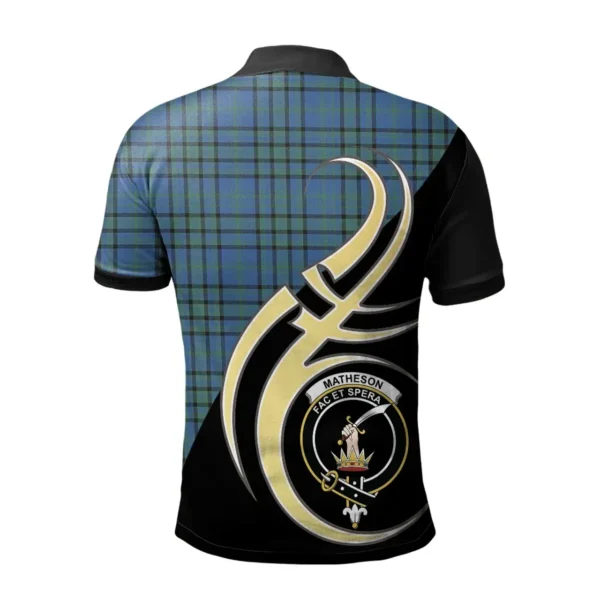 Scottish Matheson Hunting Ancient Clan Crest Tartan Polo Shirt, Long Polo, Zipper Polo Believe in Me