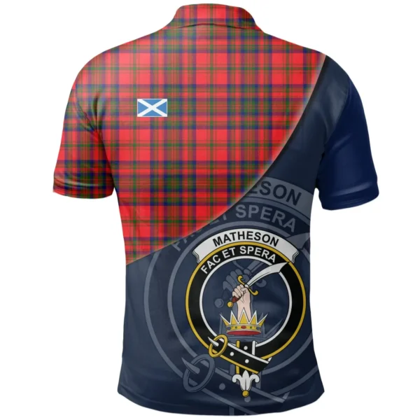 Scottish Matheson Modern Clan Crest Tartan Polo Shirt, Long Polo, Zipper Polo - Bend Style