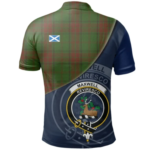 Scottish Maxwell Hunting Clan Crest Tartan Polo Shirt, Long Polo, Zipper Polo - Bend Style