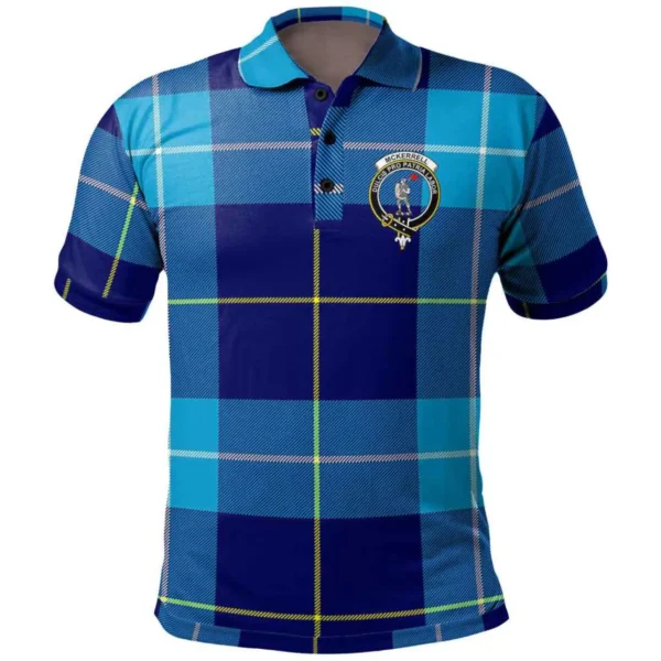 Scottish McKerrell Clan Crest Tartan Polo Shirt, Long Polo, Zipper Polo