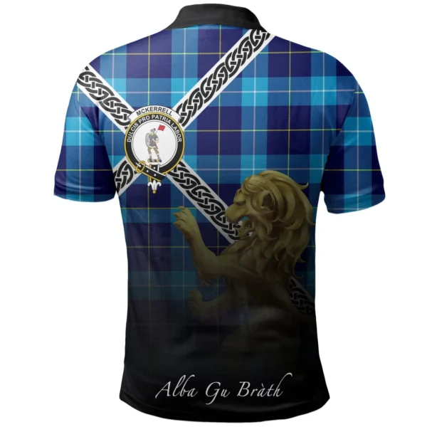 Scottish McKerrell Clan Crest Tartan Polo Shirt, Long Polo, Zipper Polo - Celtic with Scotland Lion