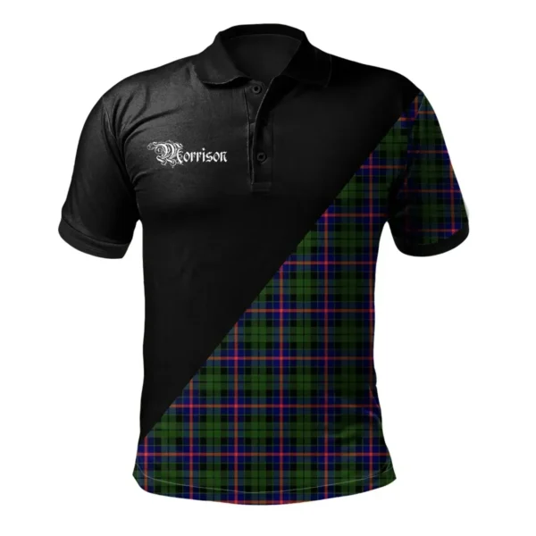 Scottish Morrison Modern Clan Crest Tartan Polo Shirt, Long Polo, Zipper Polo - Military Logo